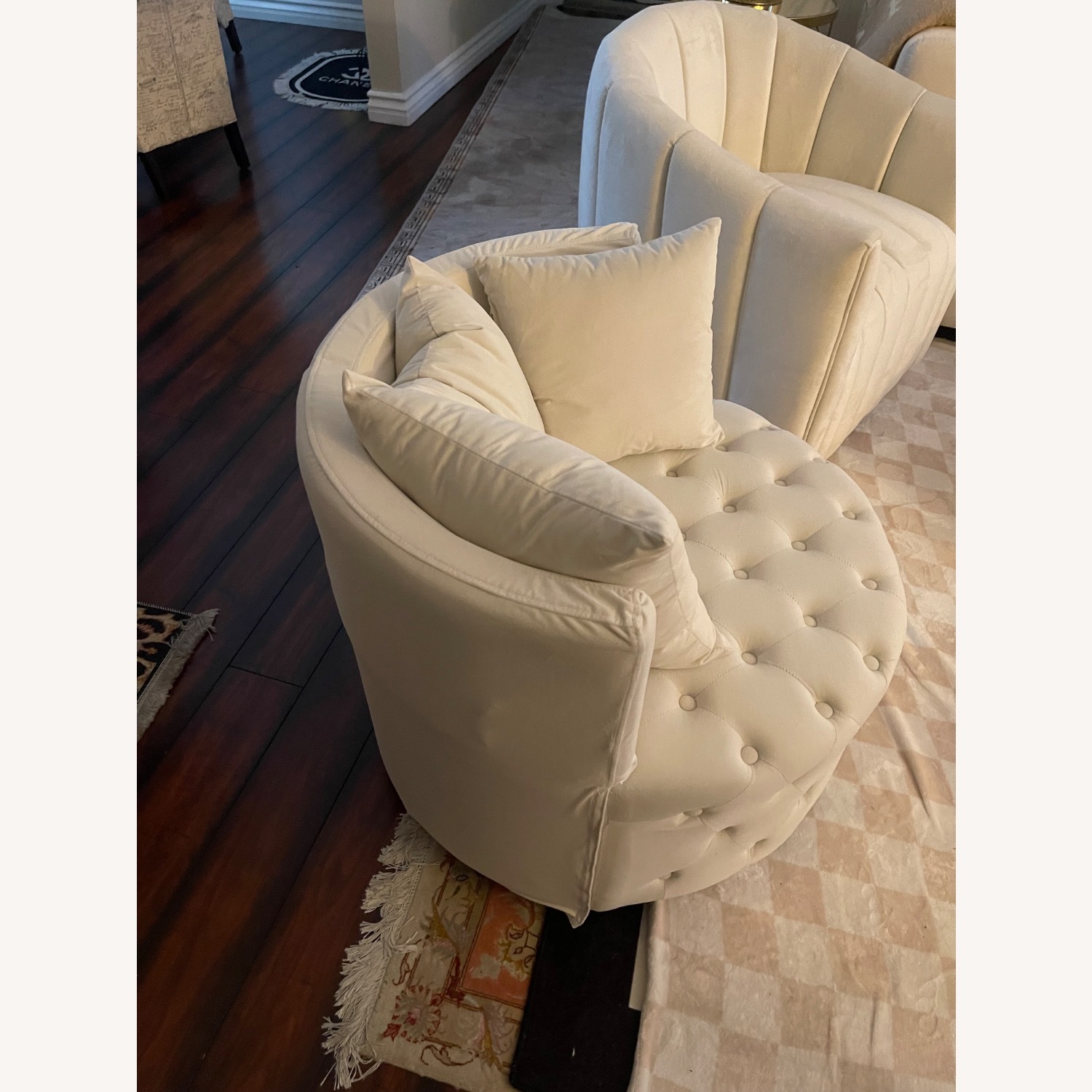 Wayfair Natural Suede Armchair - image-2