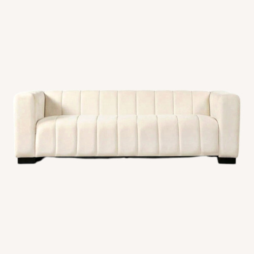 Used Wayfair Natural Suede 3+ Seater Sofa for sale on AptDeco
