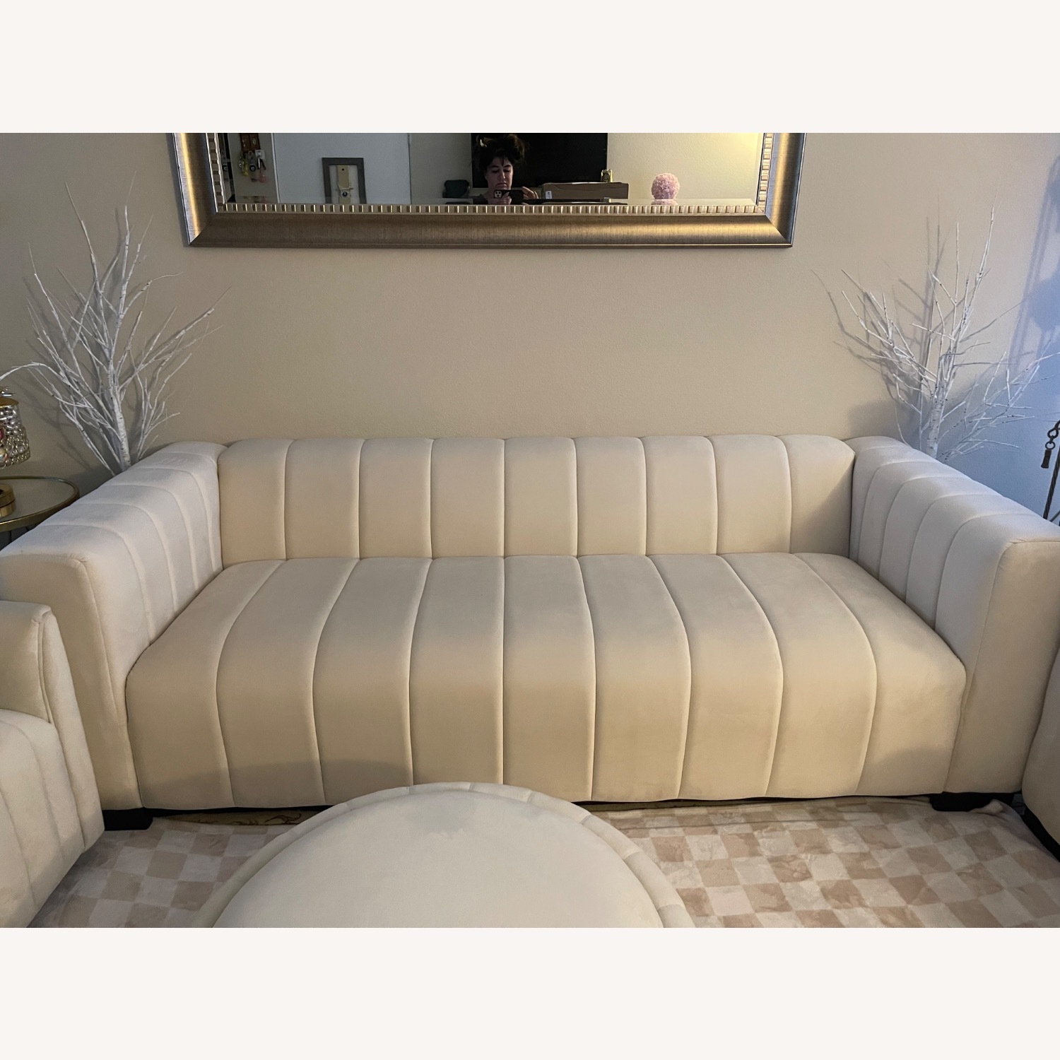 Wayfair Natural Suede 3+ Seater Sofa - image-1