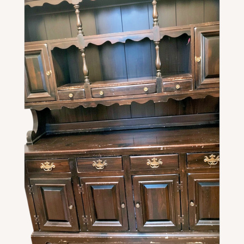 Used Vintage/Antique Dark Brown Wood Wall Unit for sale on AptDeco