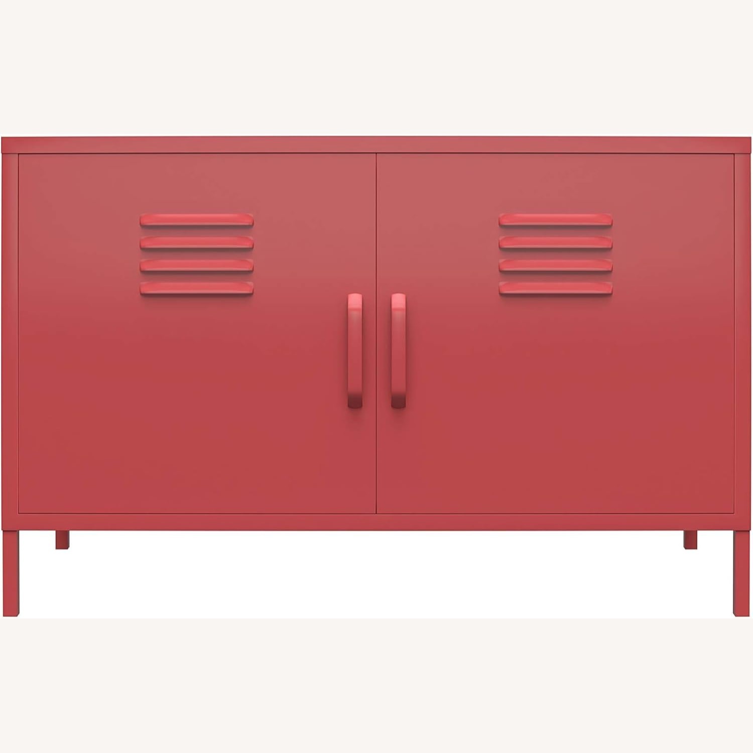 Amazon Red Metal Locker Accent Storage Cabinet - image-2