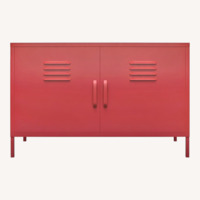 Amazon Red Metal Locker Accent Storage Cabinet