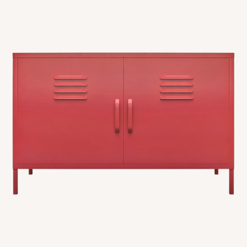 Used Amazon Red Metal Locker Accent Storage Cabinet for sale on AptDeco