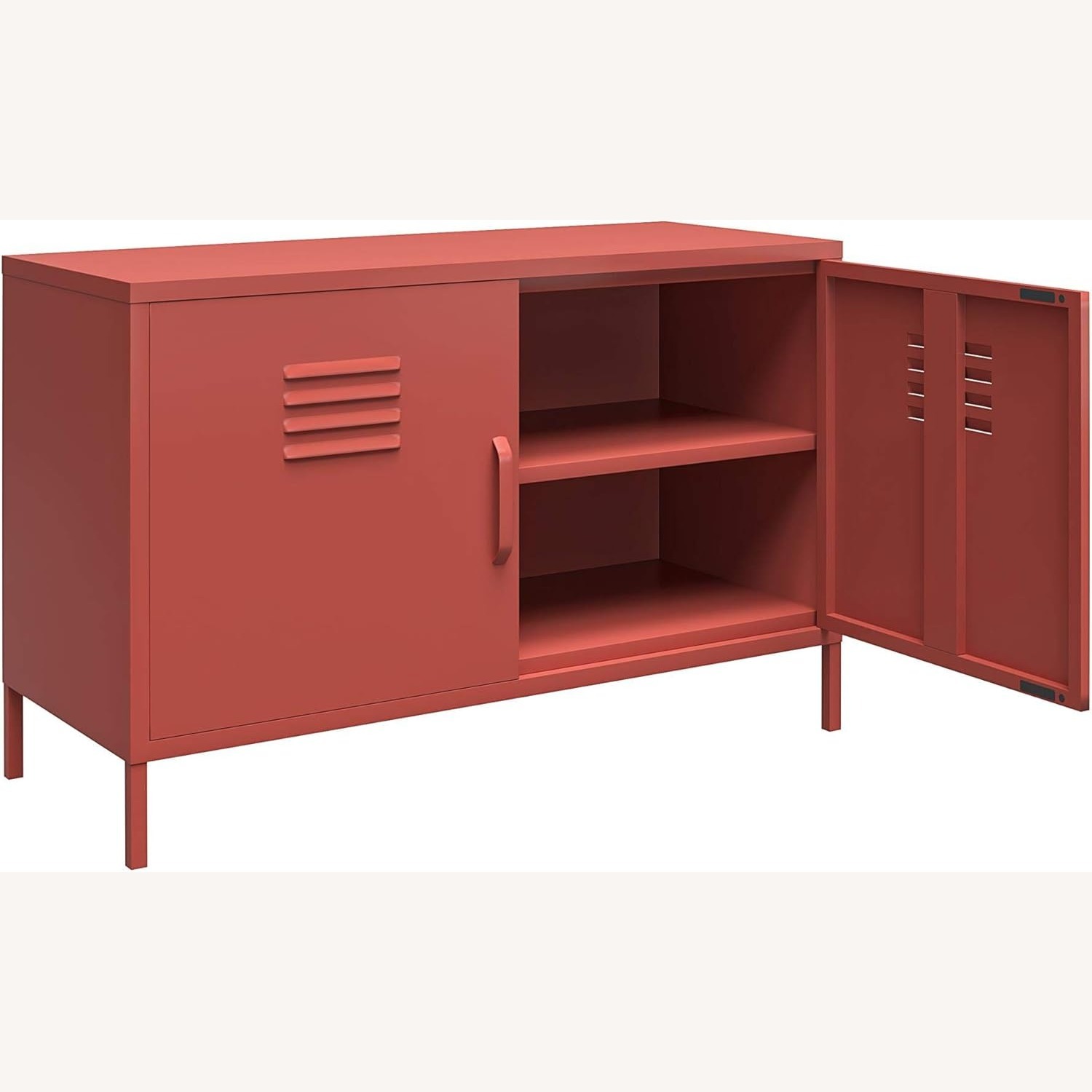 Amazon Red Metal Locker Accent Storage Cabinet - image-3