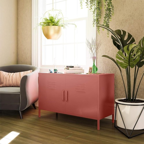 Used Amazon Red Metal Locker Accent Storage Cabinet for sale on AptDeco