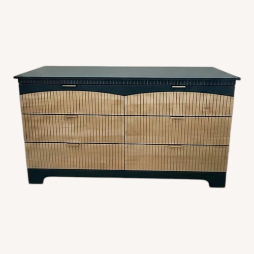 Used 6-Drawer Teal + Beige Wood Dresser for sale on AptDeco