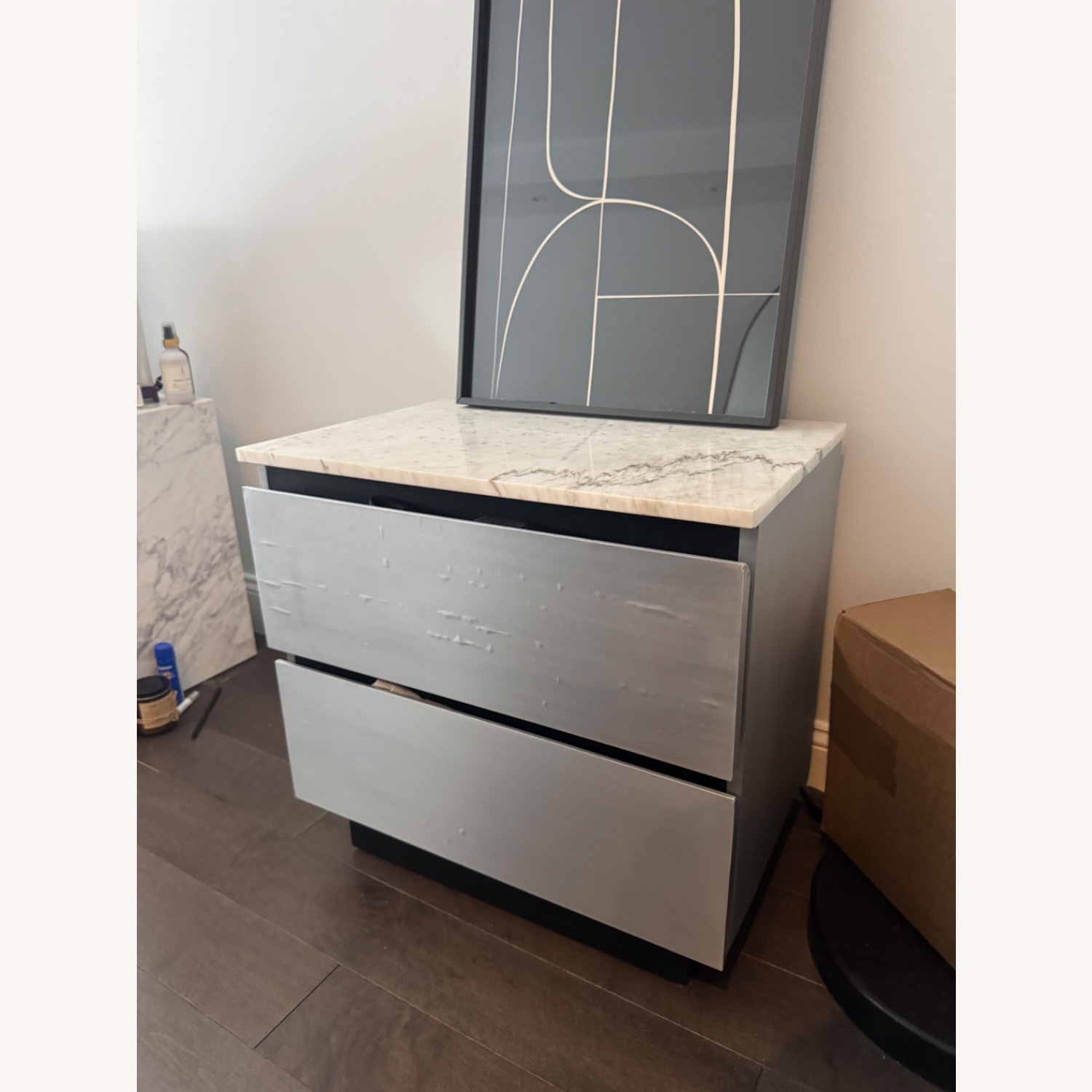 CB2 Marble and Aluminum Dresser - image-3