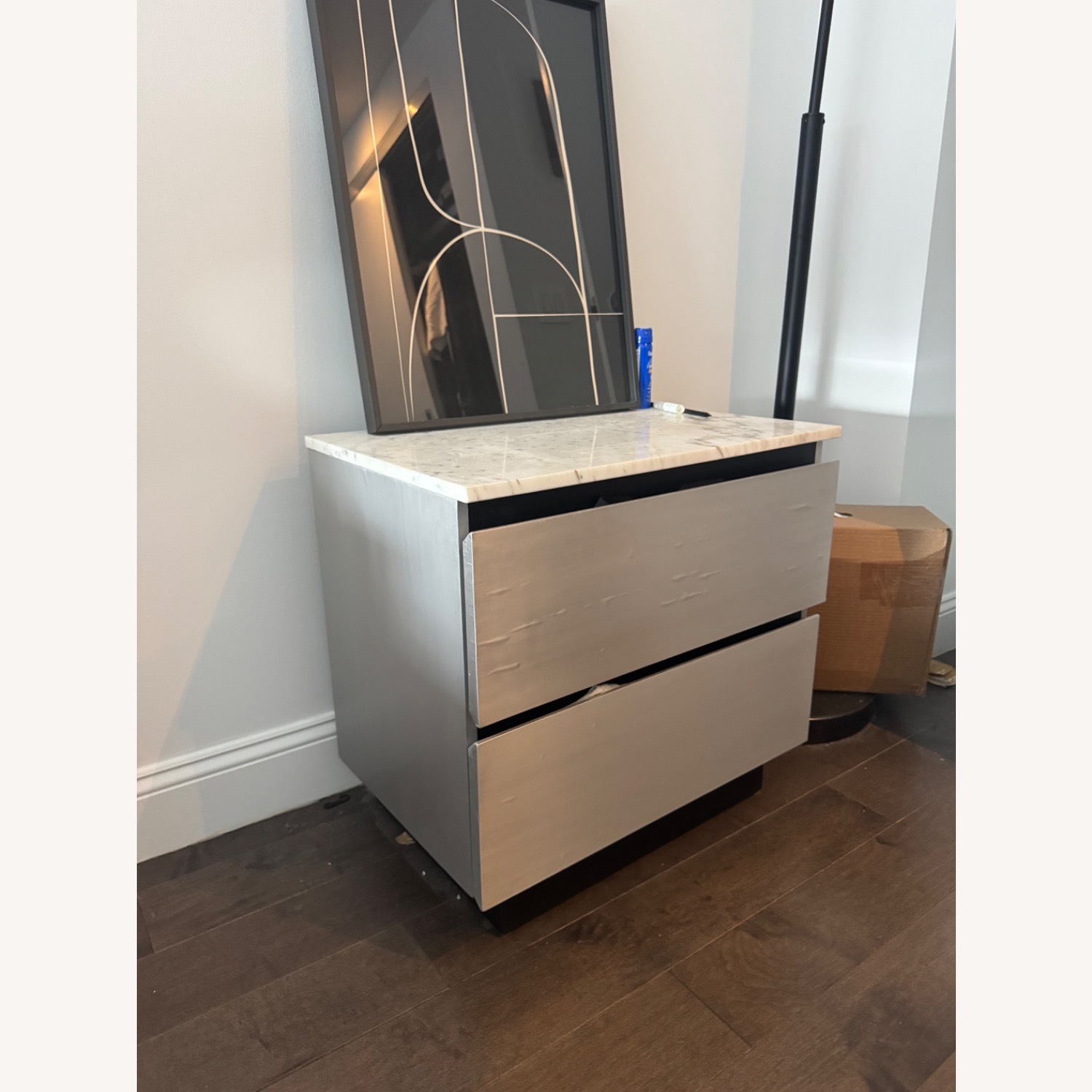 CB2 Marble and Aluminum Dresser - image-1