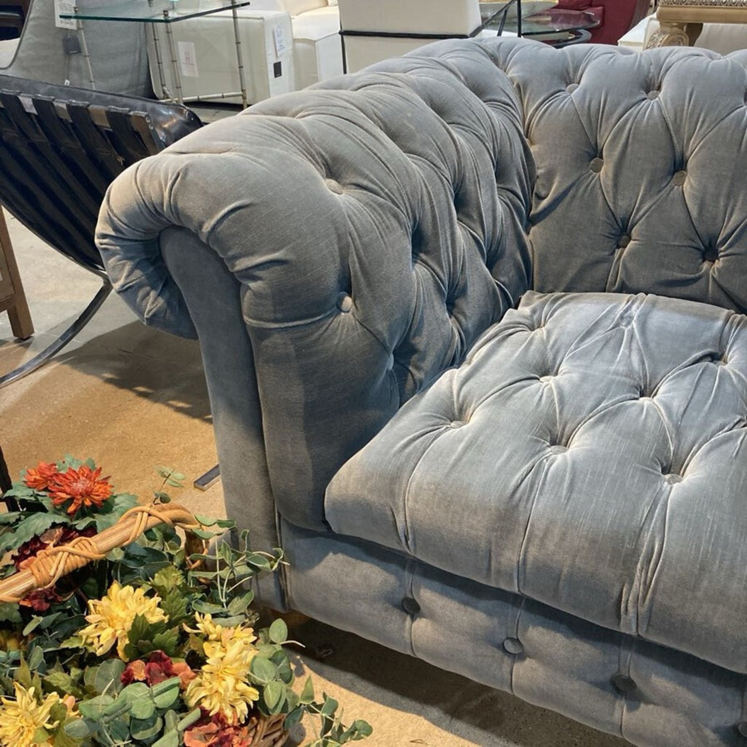 Restoration Hardware Kensington Tufted Velvet Oversized Chair - image-4