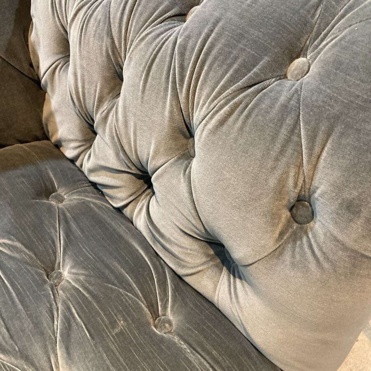 Restoration Hardware Kensington Tufted Velvet Oversized Chair - image-9