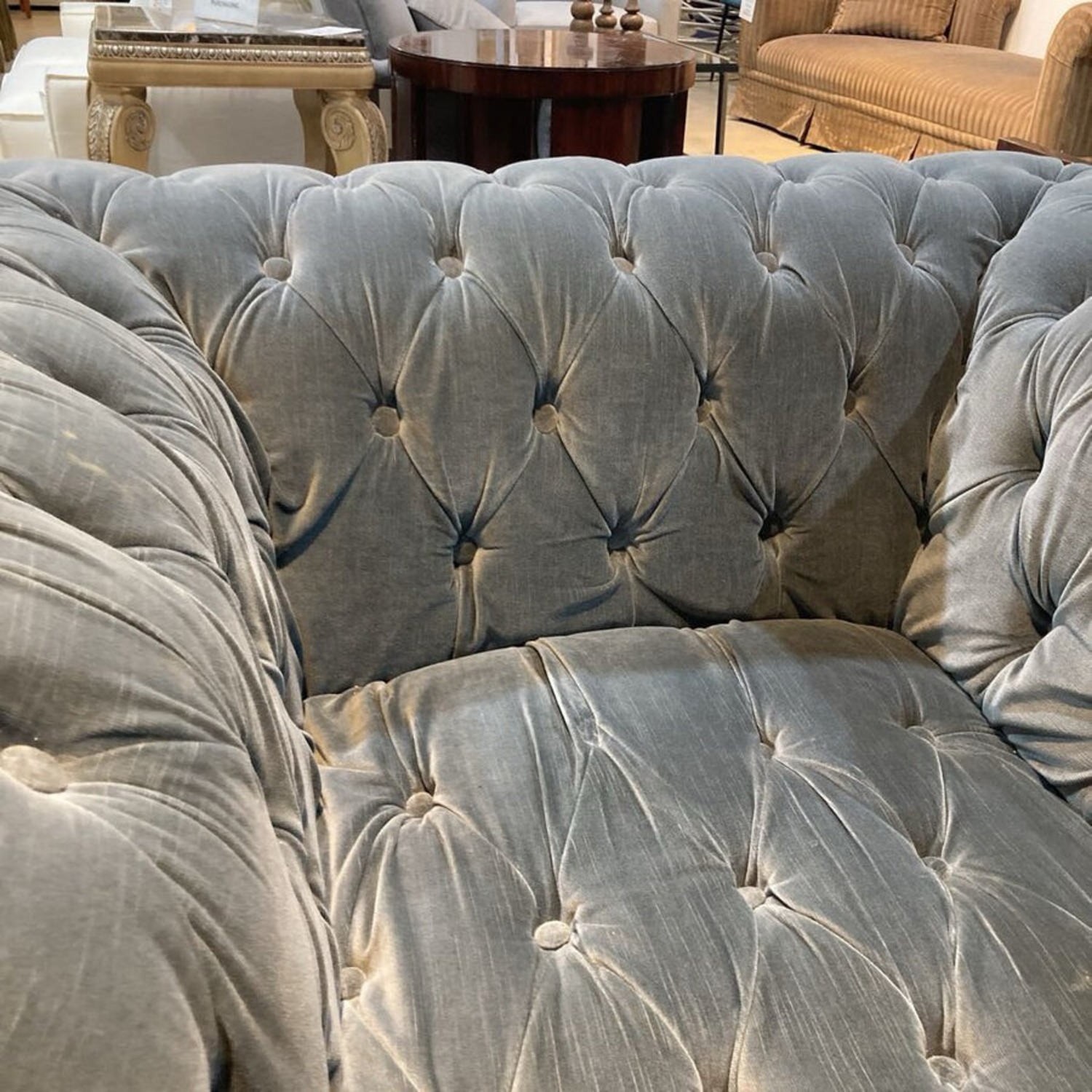 Restoration Hardware Kensington Tufted Velvet Oversized Chair - image-5