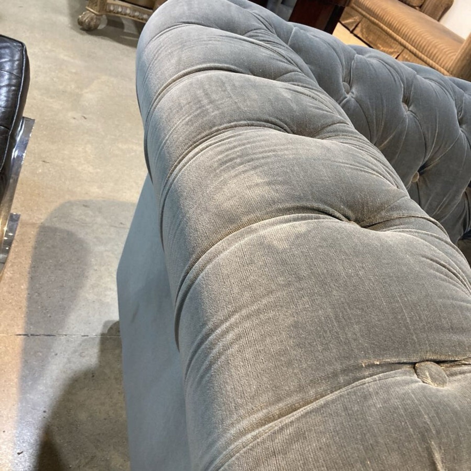 Restoration Hardware Kensington Tufted Velvet Oversized Chair - image-6