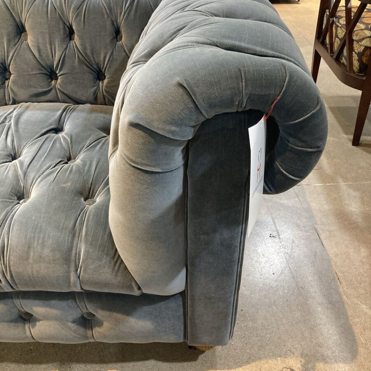 Restoration Hardware Kensington Tufted Velvet Oversized Chair - image-10