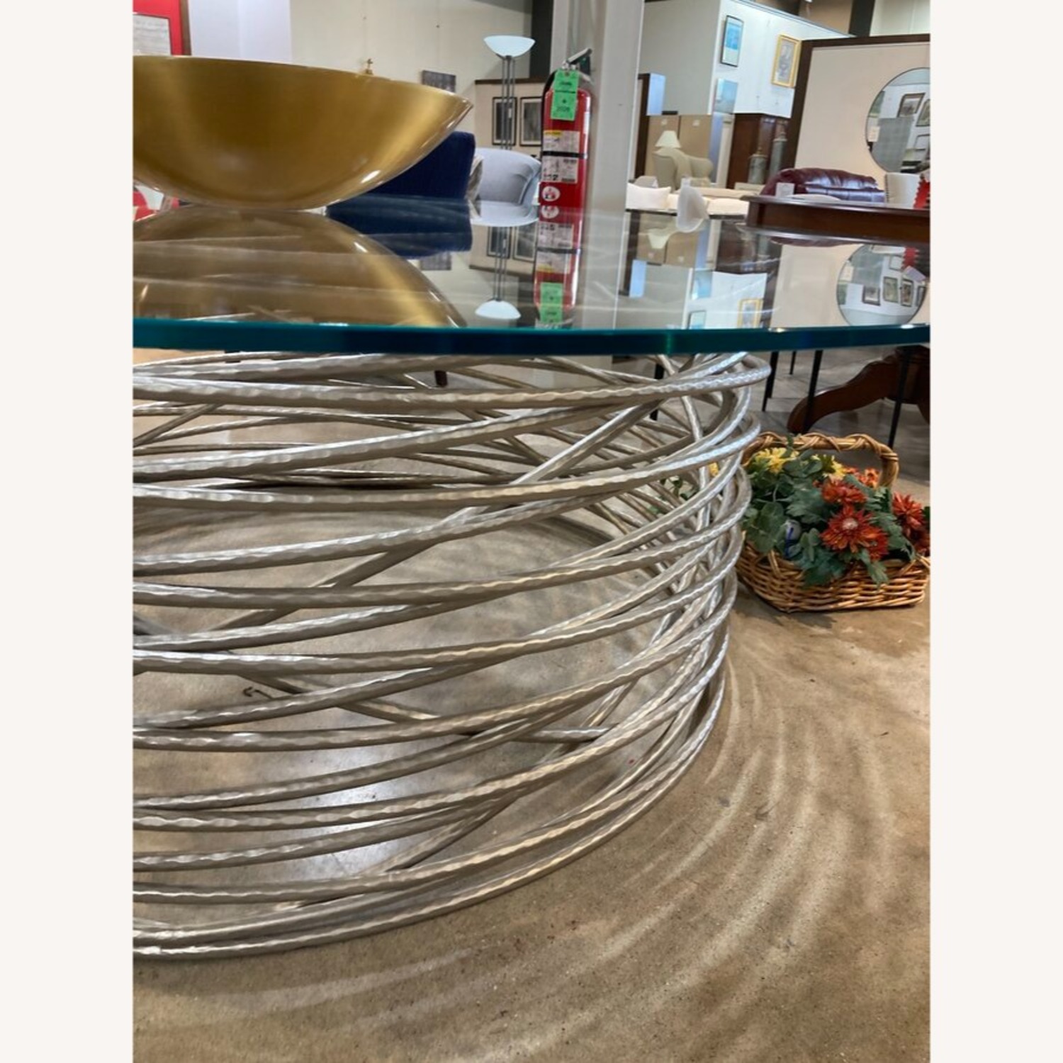 Italian Spiral Base Glass Top Dining Table - image-5
