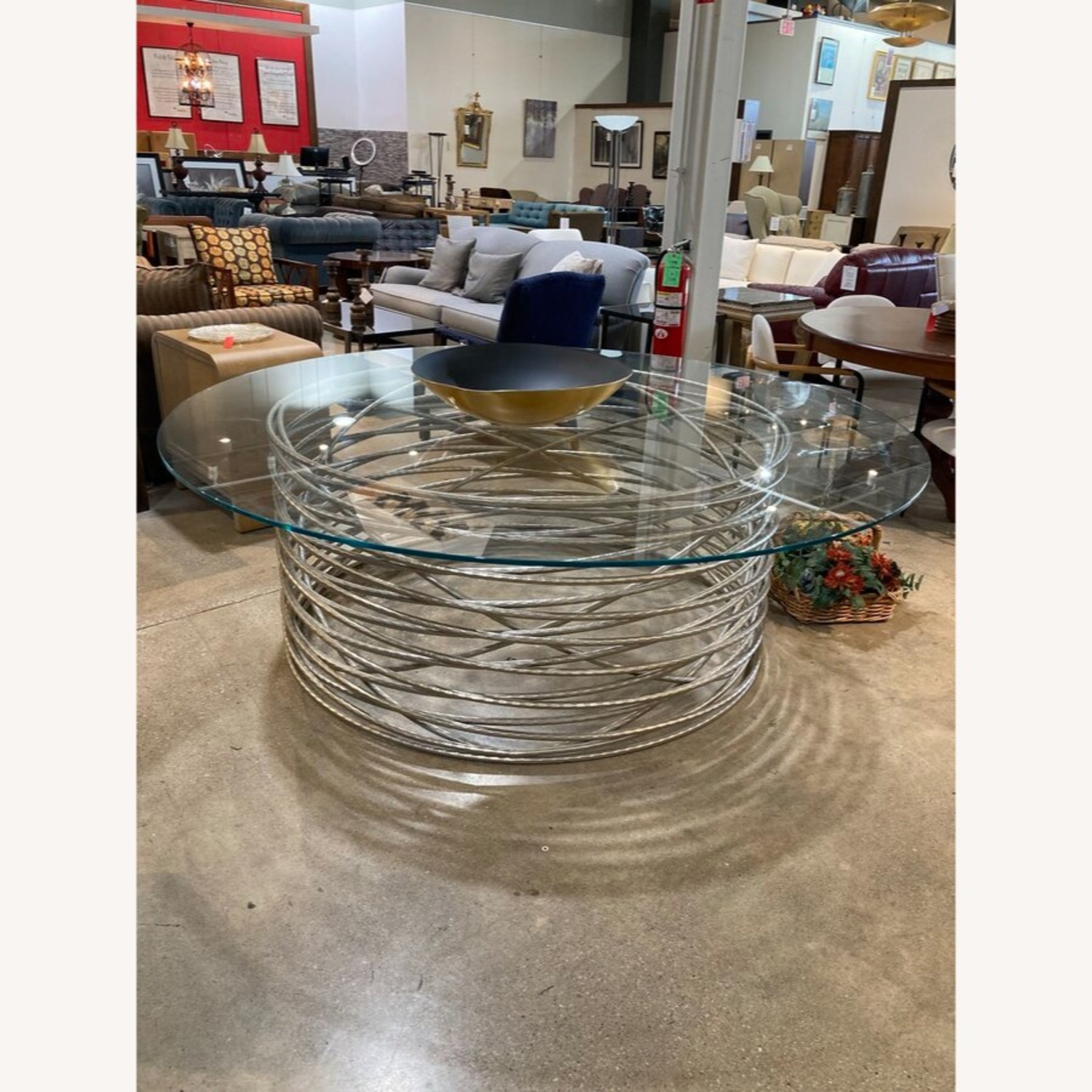 Italian Spiral Base Glass Top Dining Table - image-6