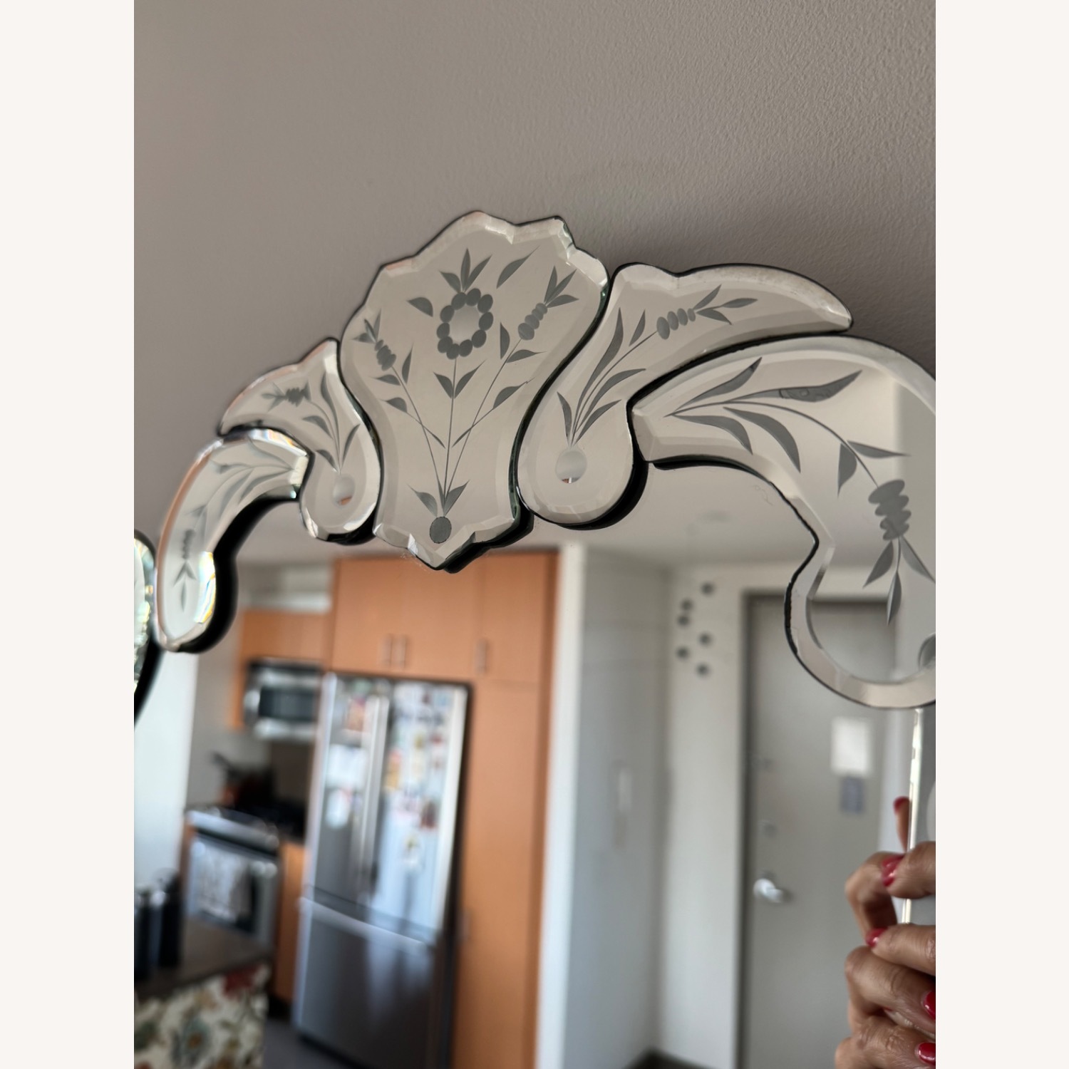 Anthropologie Transparent Glass Wall Mirror - image-3