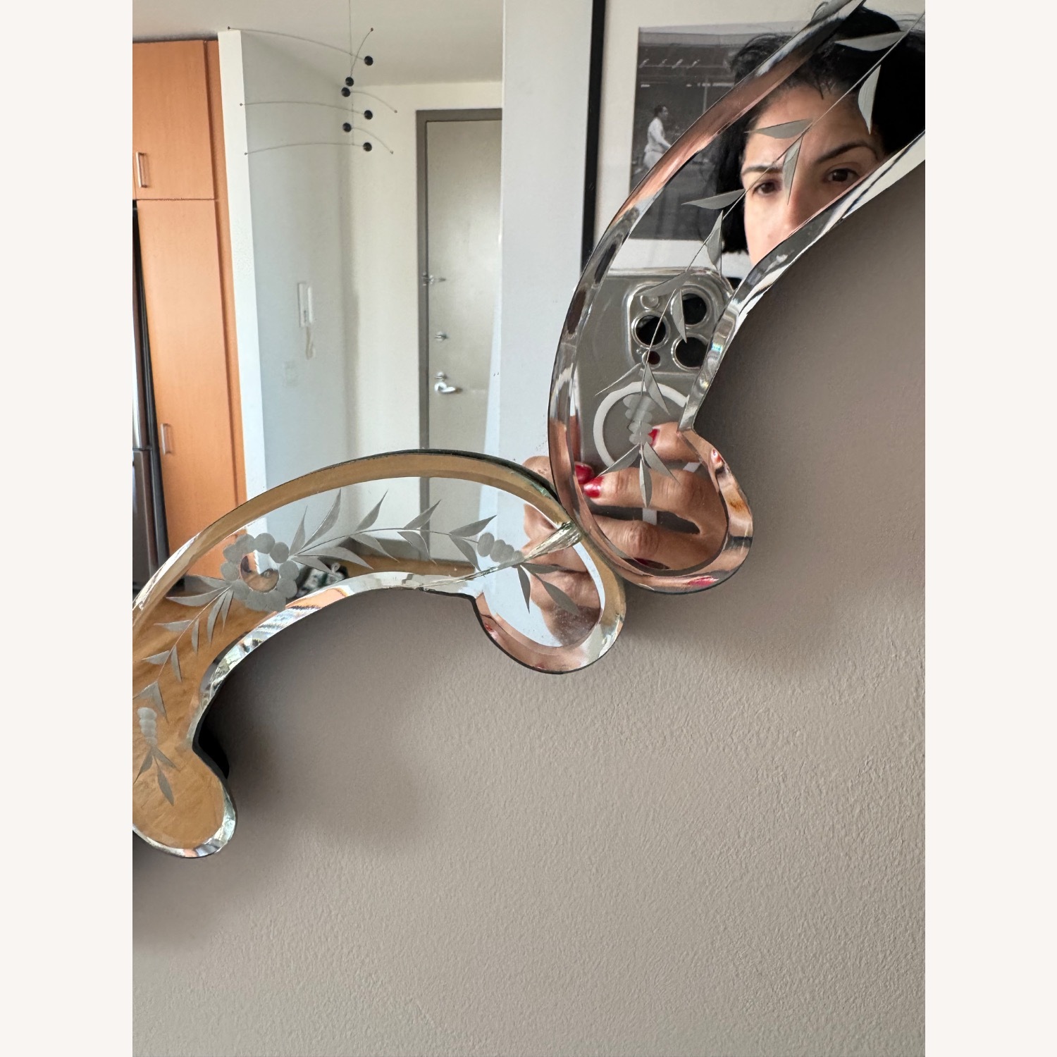 Anthropologie Transparent Glass Wall Mirror - image-2