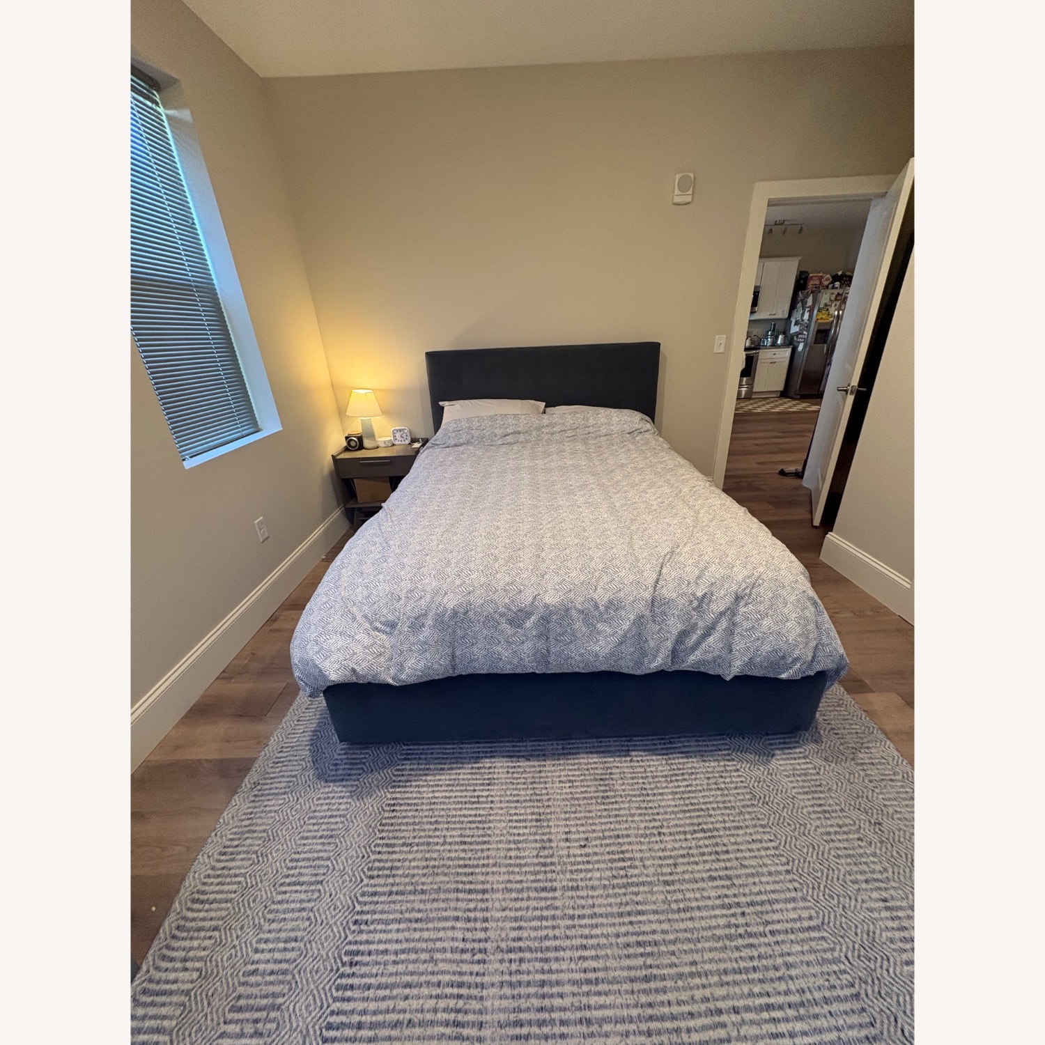 Room & Board Avery Blue/Gray Velvet Queen Bed - image-2