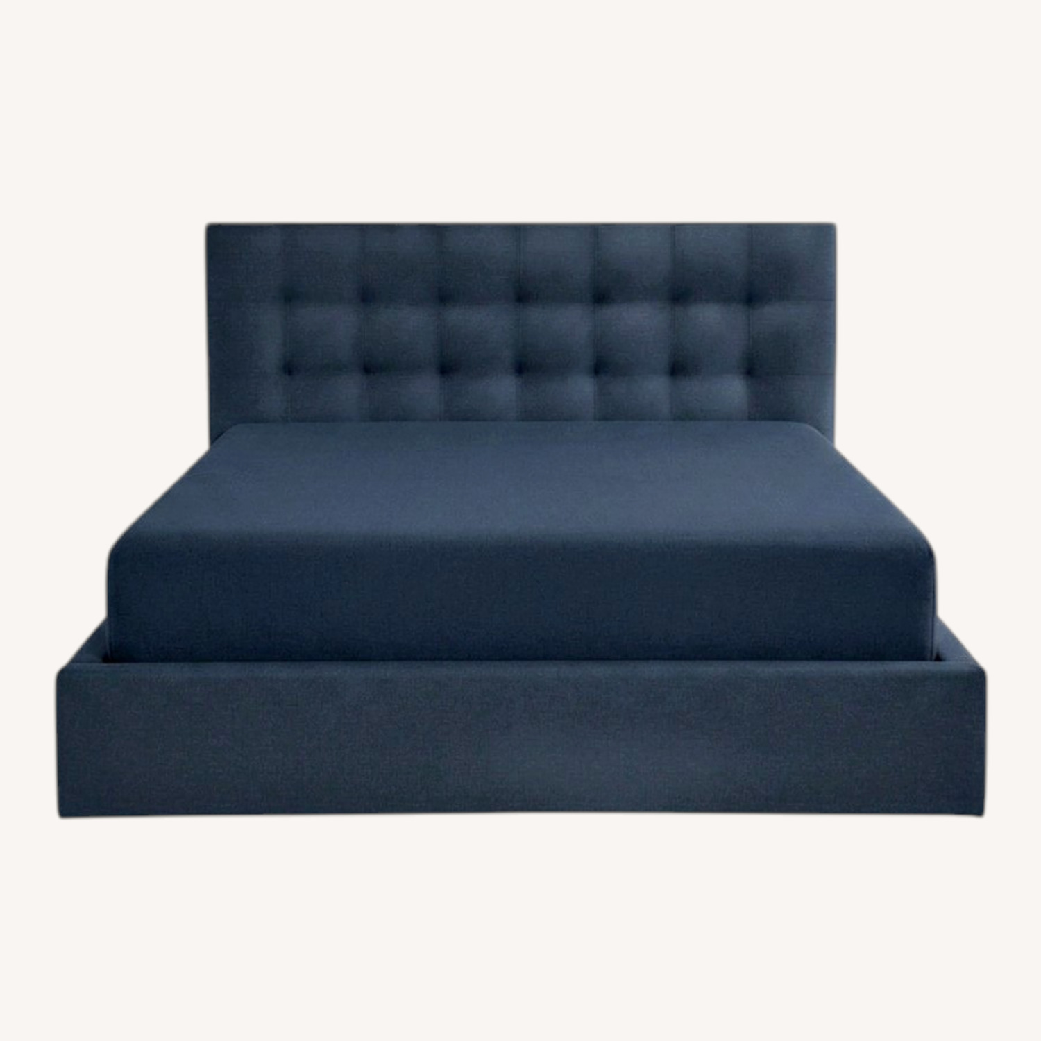 Room & Board Avery Blue/Gray Velvet Queen Bed - image-0