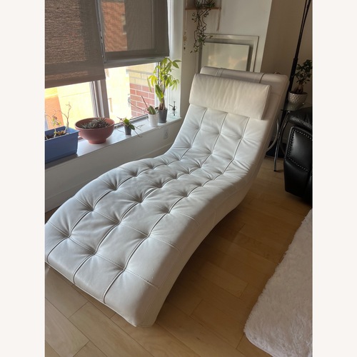 Used White Accent Lounge Chair Modern S Curve for sale on AptDeco