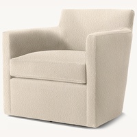 Set of 2 Restoration Hardware Light Gray Swivel Accent Chairs