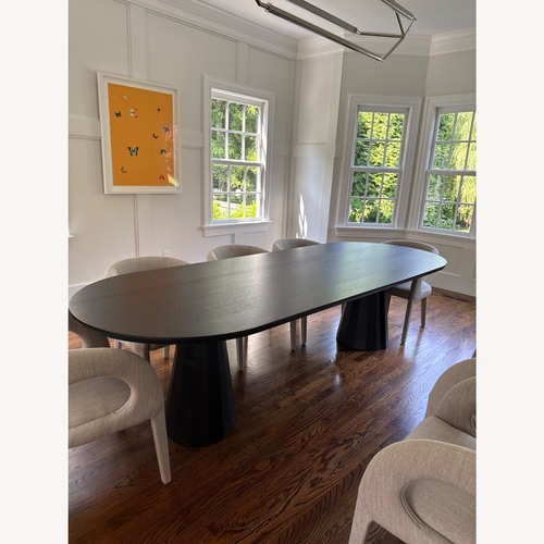 Used Maiden Home Blackened Oak Dining Table for sale on AptDeco