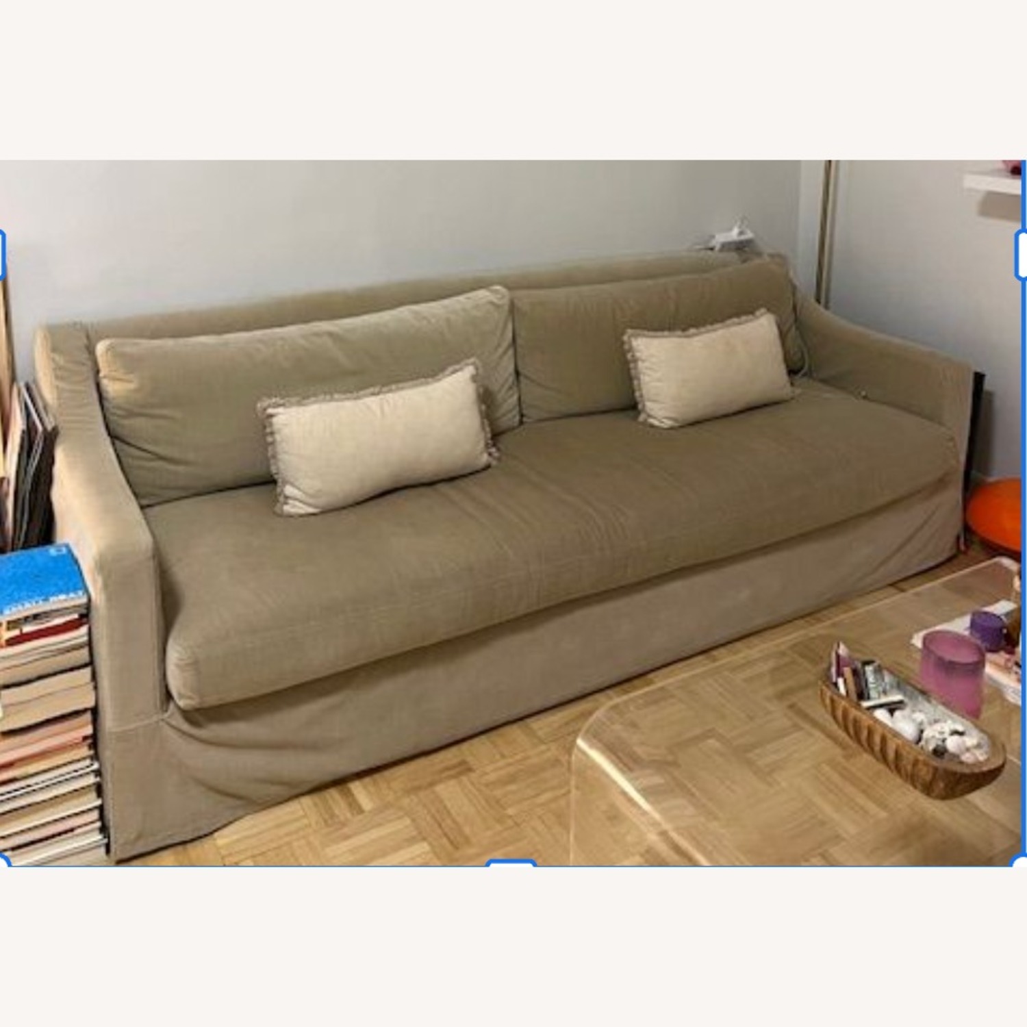 Restoration Hardware Cloud Slope Arm 2-Cushion Sofa (Color: Wheat ) - image-2
