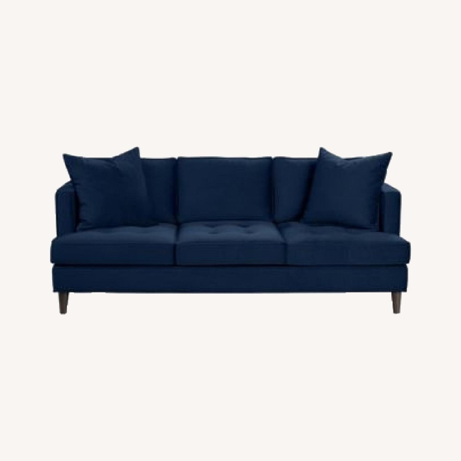 Royal Blue Suede 3 Seat sofa - image-4