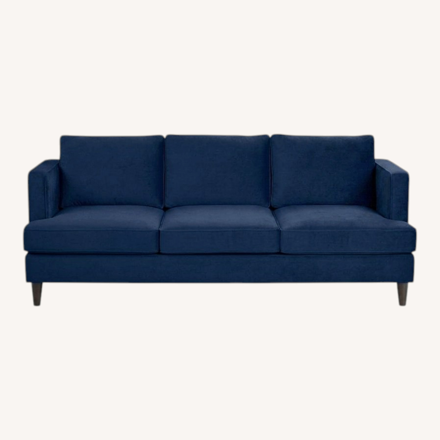 Royal Blue Suede 3 Seat sofa - image-0