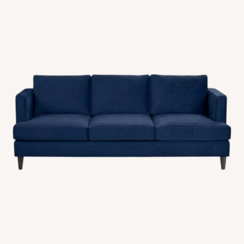Used Royal Blue Suede 3 Seat sofa for sale on AptDeco