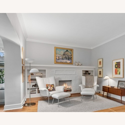 Used Room & Board Paris White Leather Armchair for sale on AptDeco