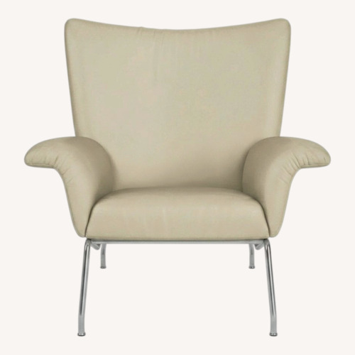 Used Room & Board Paris White Leather Armchair for sale on AptDeco