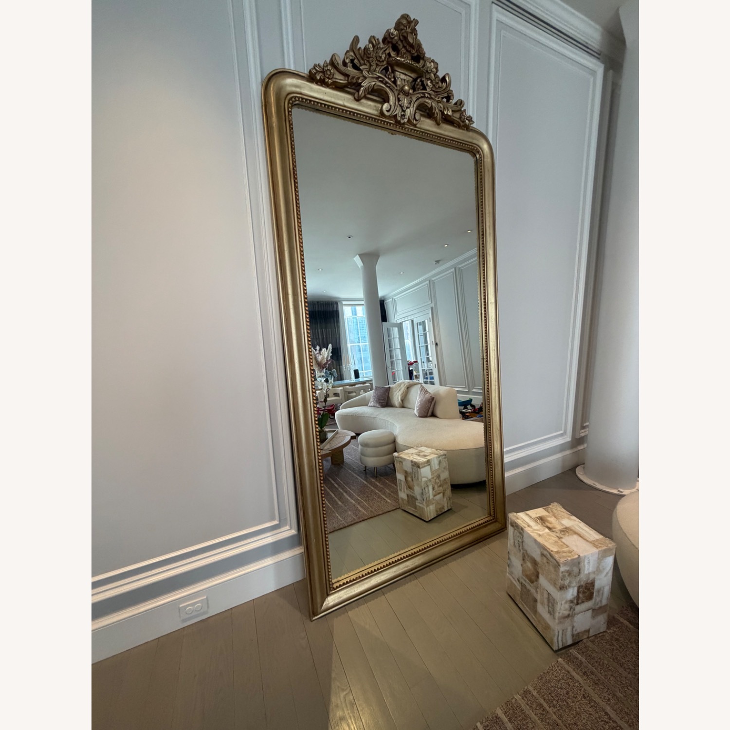 Restoration Hardware Louis Philippe Gilt Floor Mirror - image-2
