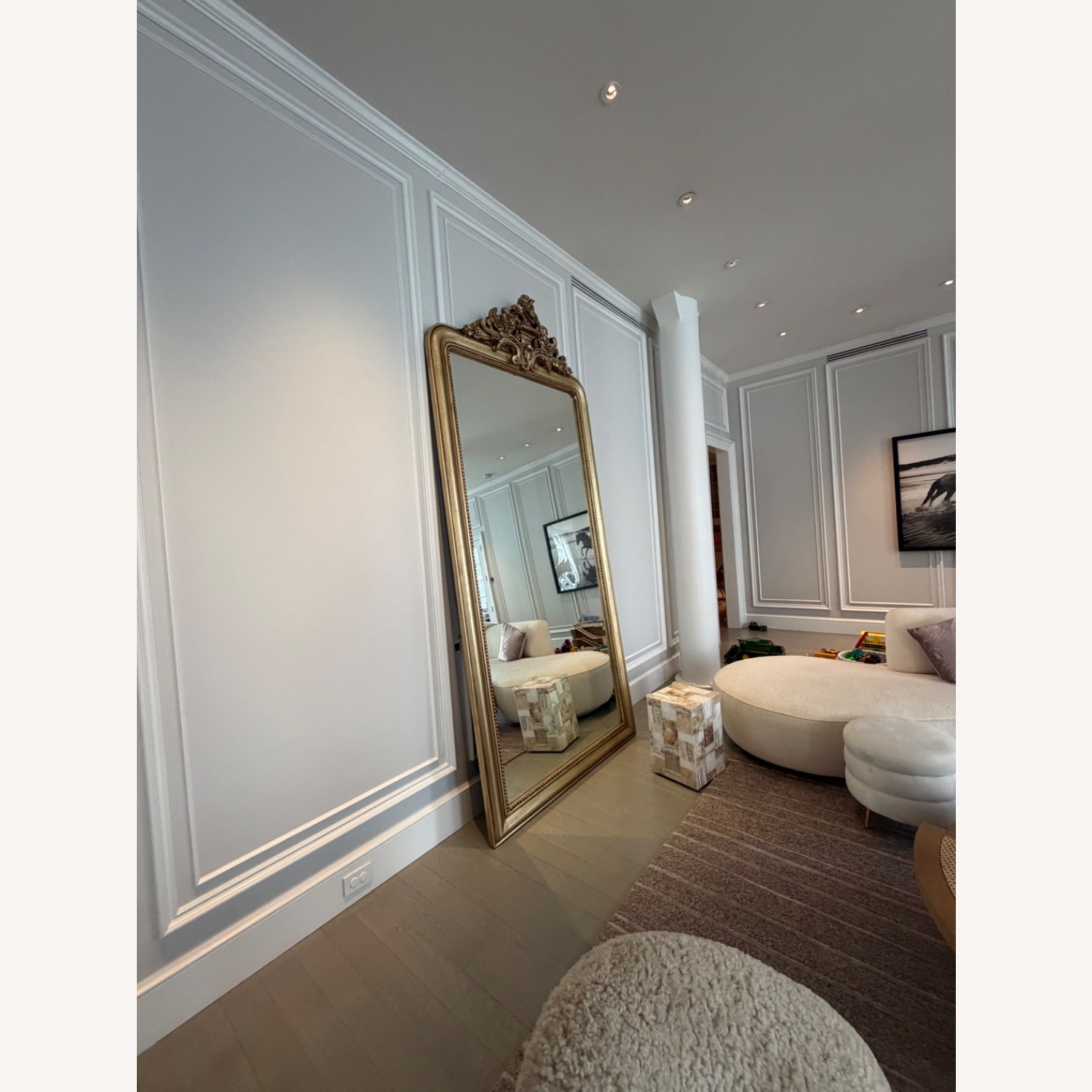 Restoration Hardware Louis Philippe Gilt Floor Mirror - image-3