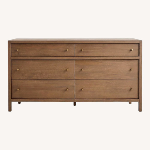 Used Crate & Barrel Keane 64" Solid Driftwood 6-Drawer Dresser for sale on AptDeco