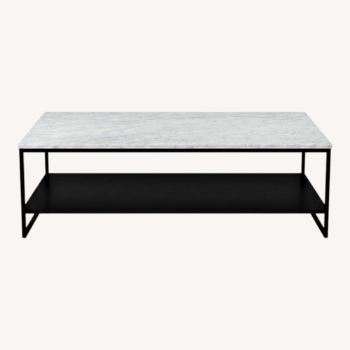 Used Industry West White Marble Coffee Table for sale on AptDeco