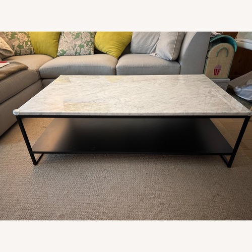 Used Industry West White Marble Coffee Table for sale on AptDeco