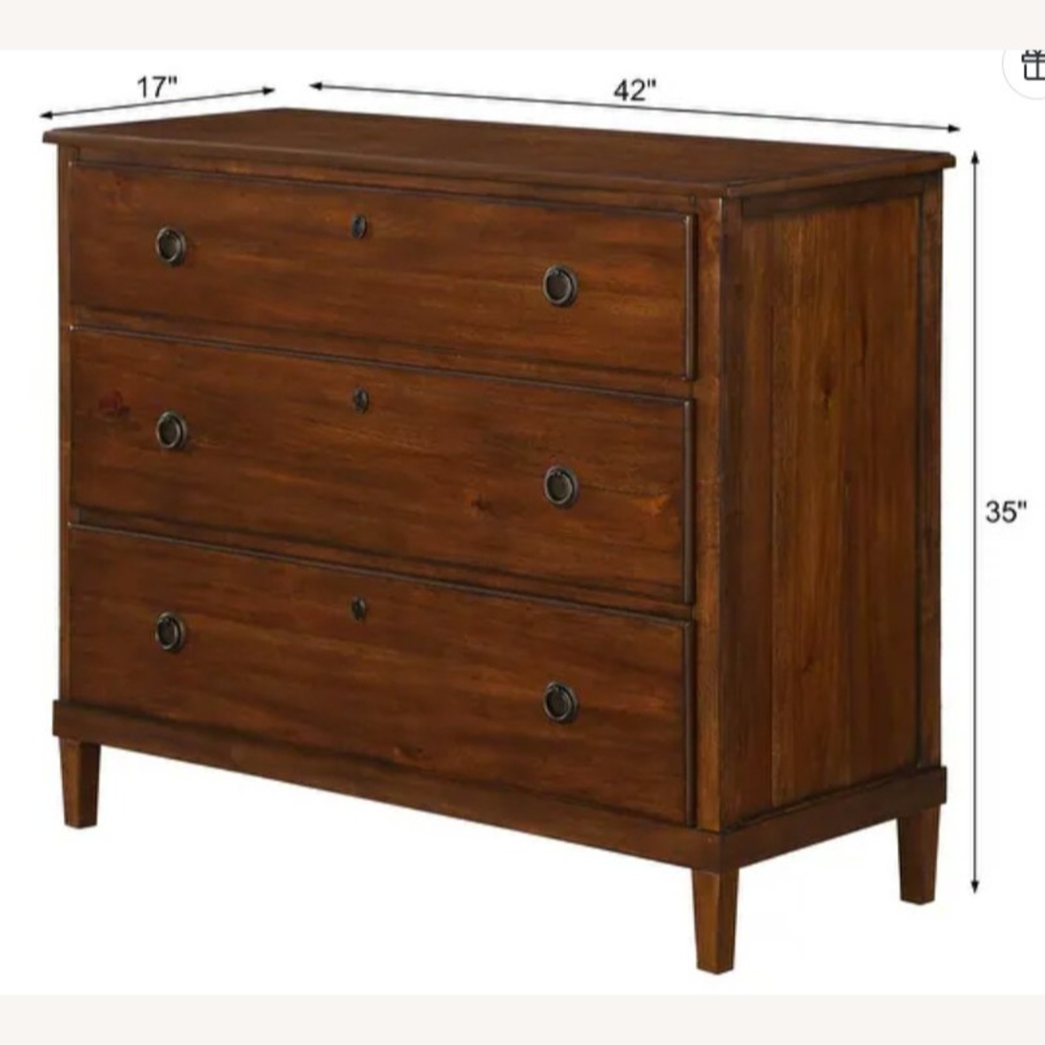 Canfield Dark Brown 3-Drawer Dresser - image-2