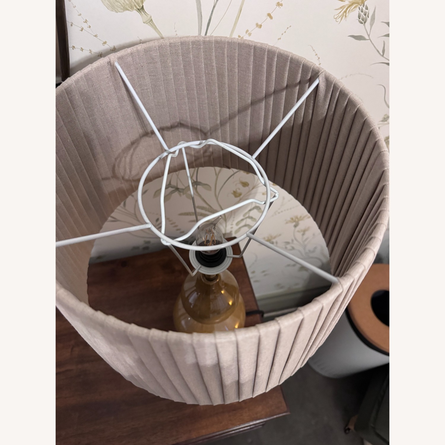 Saffron Ceramic Table Lamp with Linen Shade - image-3