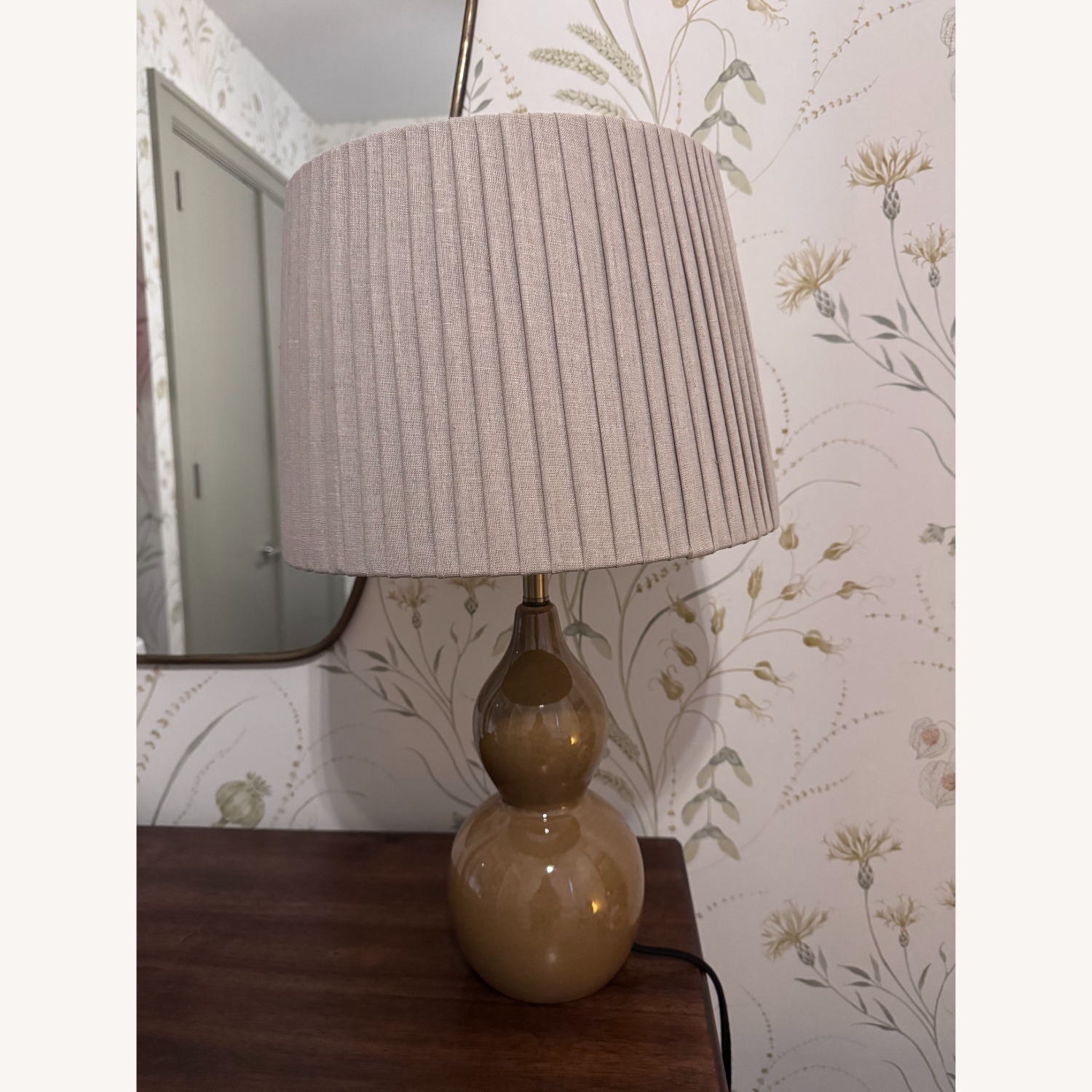 Saffron Ceramic Table Lamp with Linen Shade - image-1