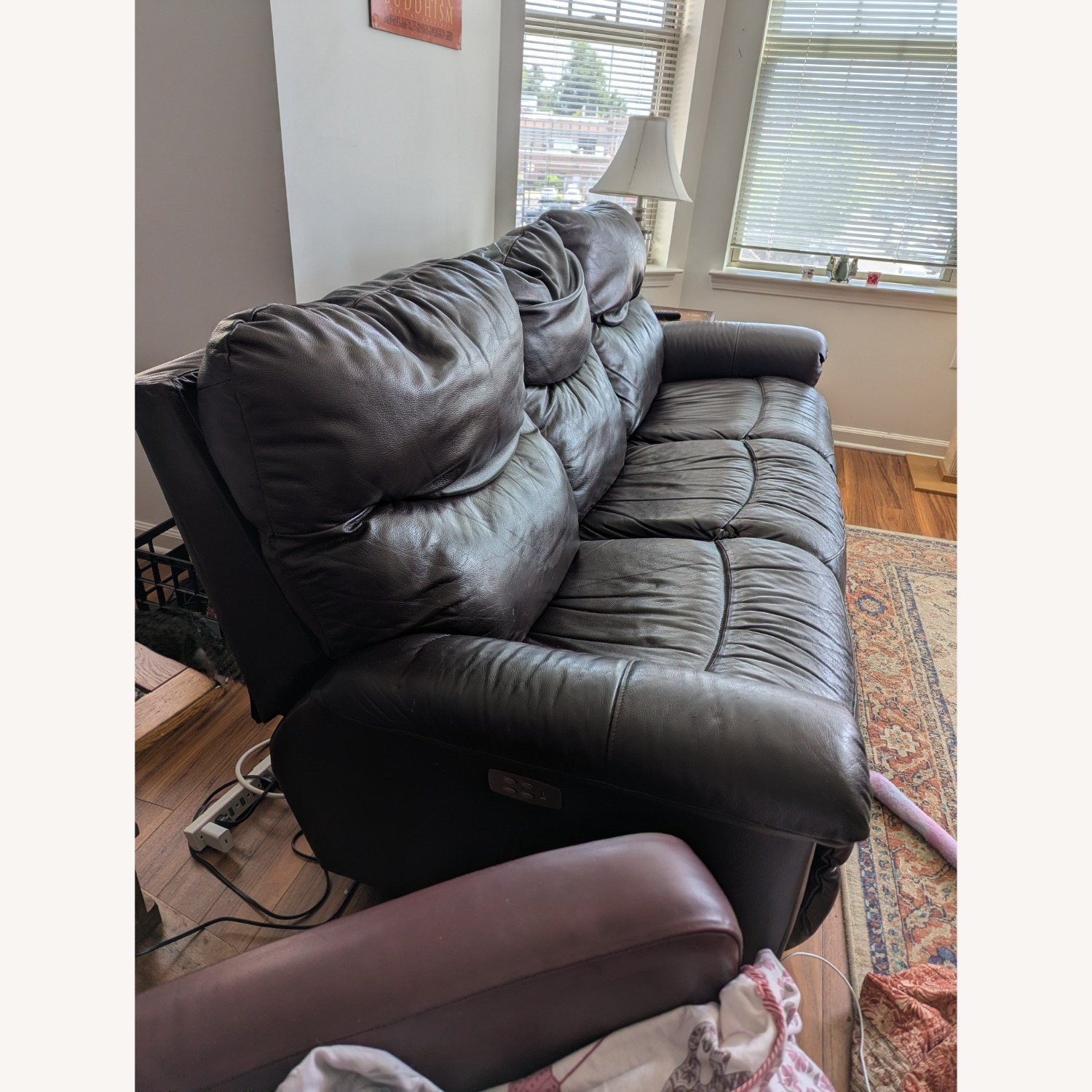 La-Z-Boy James Dark Brown Leather Recliner 3 Seat - image-2