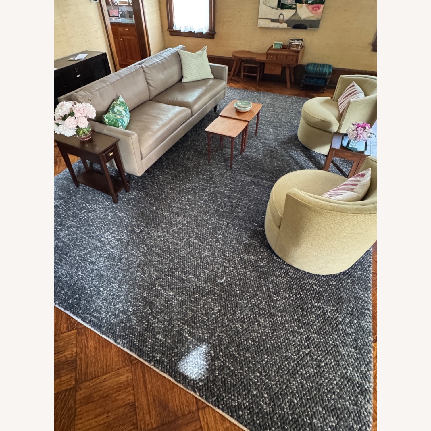 Crate & Barrel Orly Black Wool Area Rug 10' x 14' - image-1
