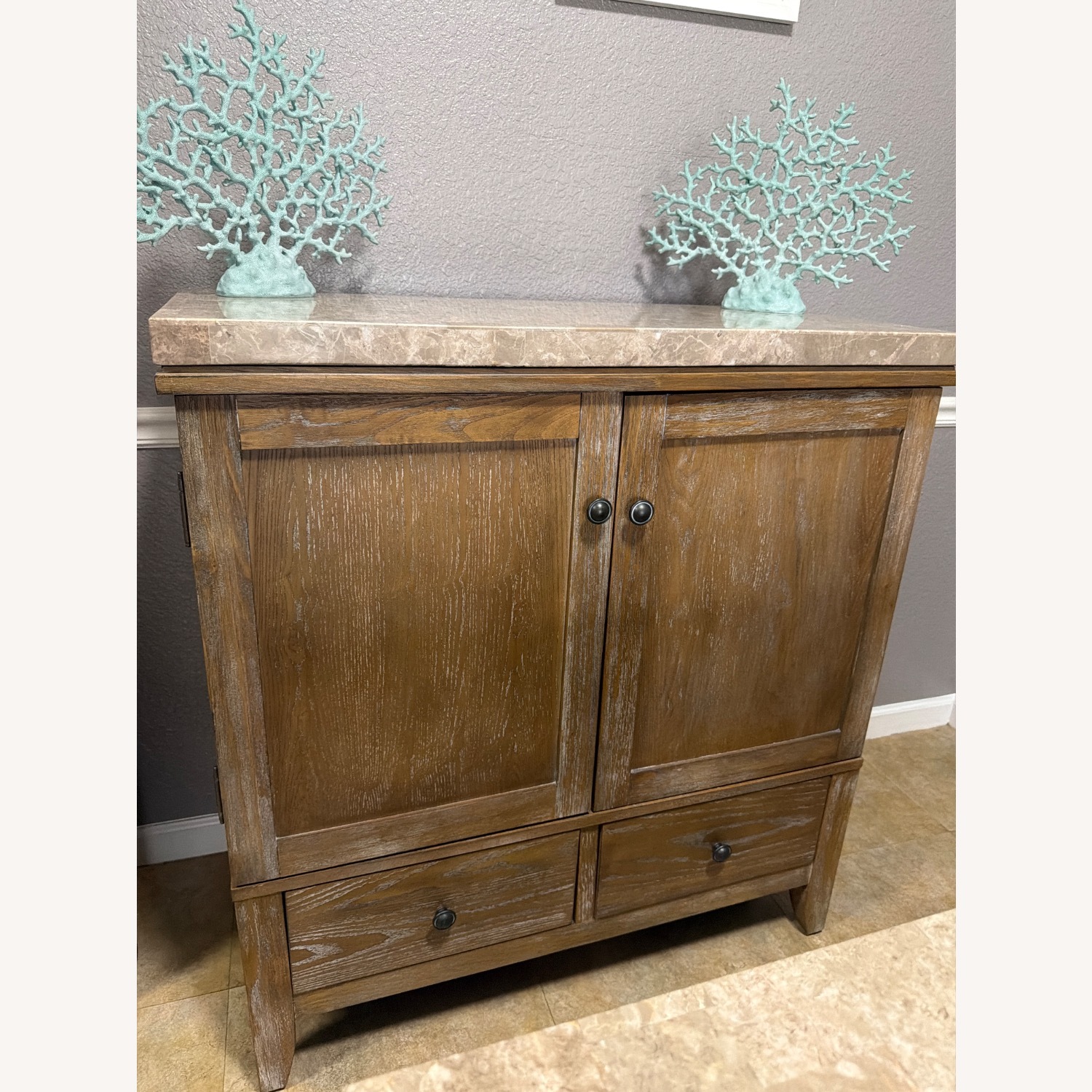 Steve Silver Co. Natural Marble Sideboard - image-1