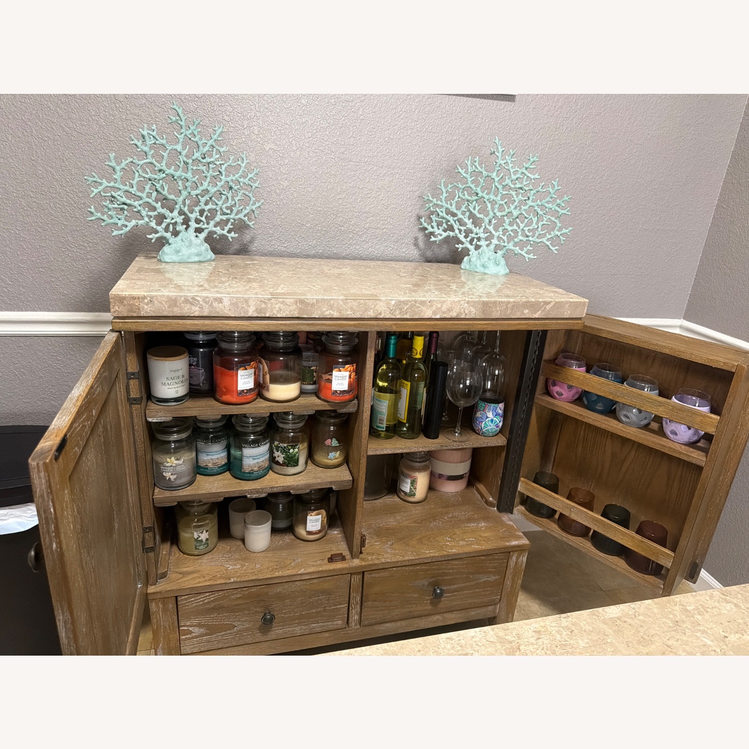 Steve Silver Co. Natural Marble Sideboard - image-4