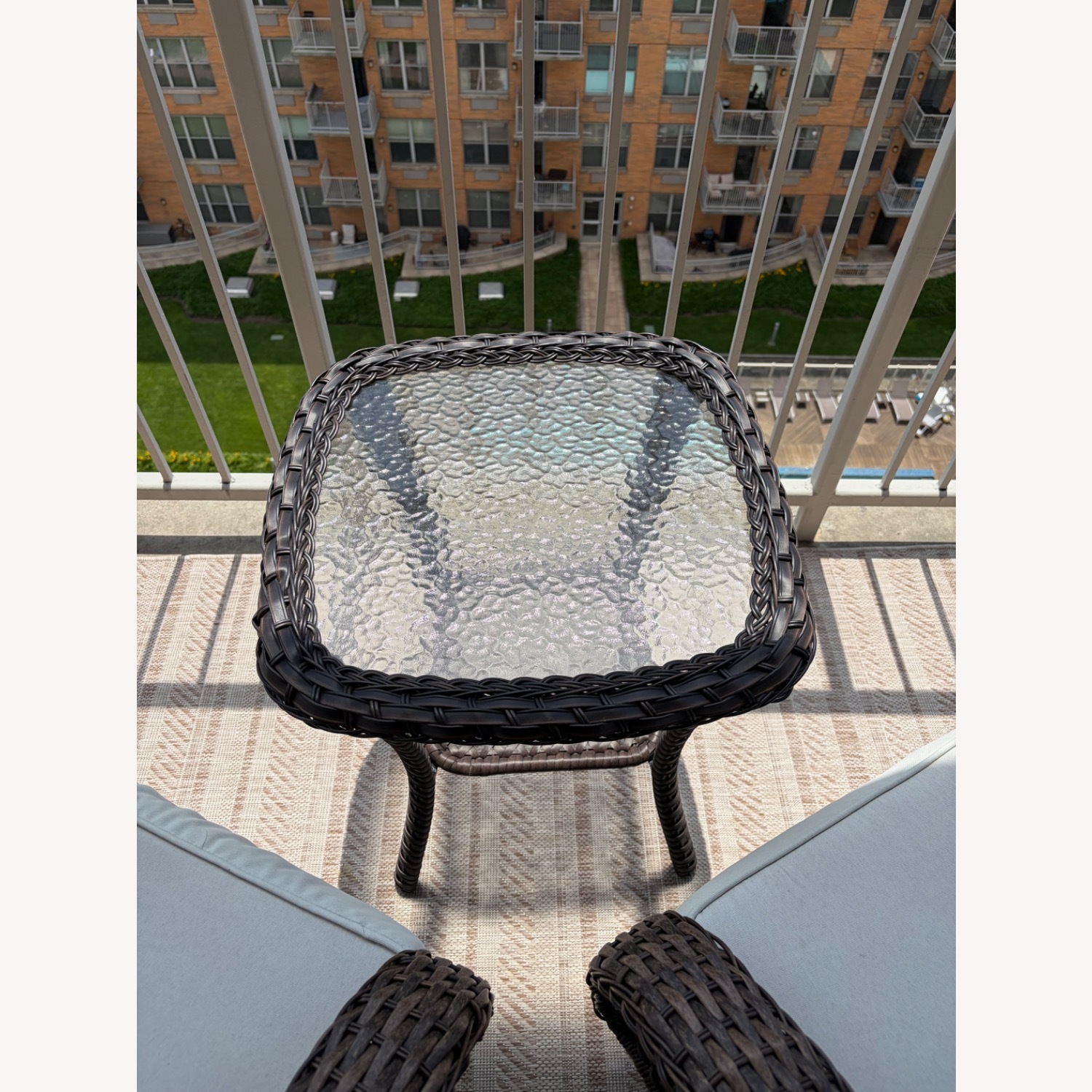 Wayfair Swivel Wicker Outdoor Chairs Set of 2 and table - image-6