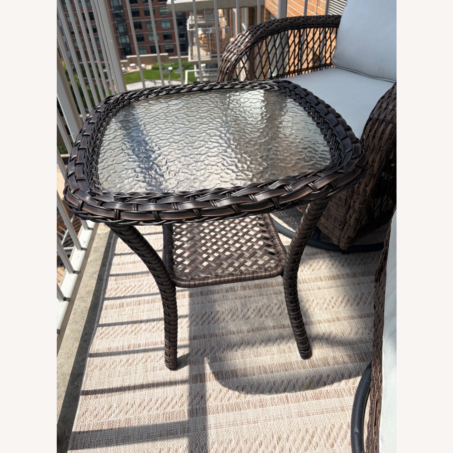 Wayfair Swivel Wicker Outdoor Chairs Set of 2 and table - image-7