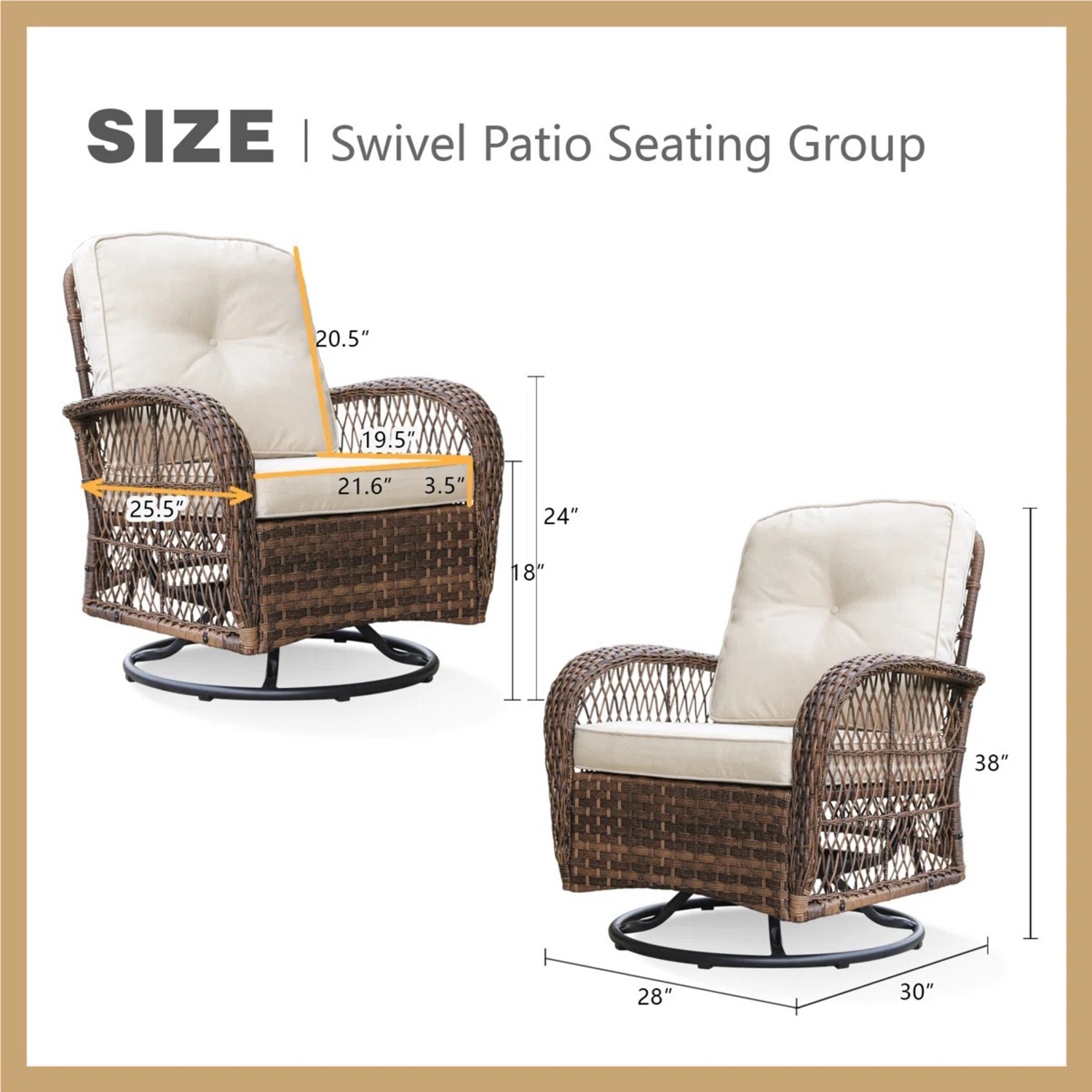 Wayfair Swivel Wicker Outdoor Chairs Set of 2 and table - image-4