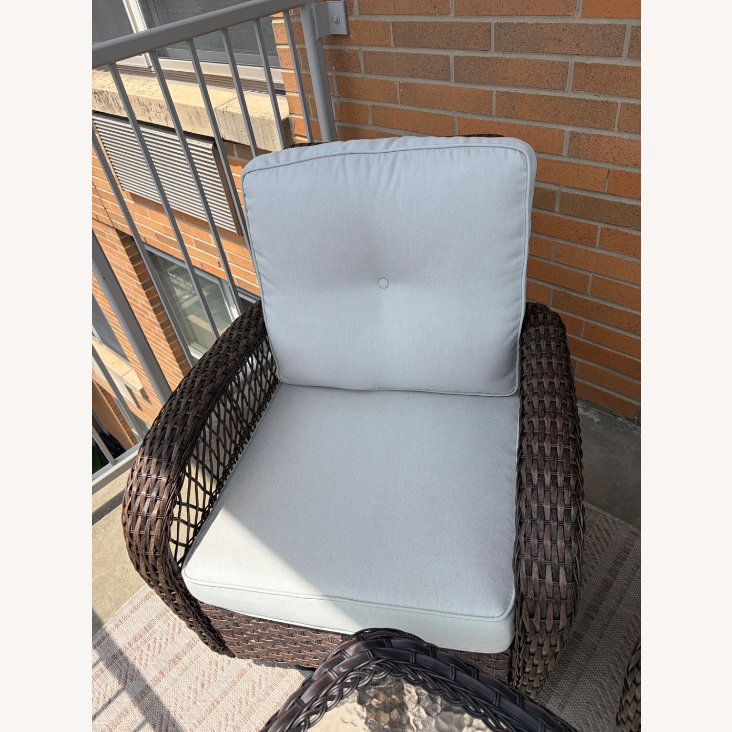 Wayfair Swivel Wicker Outdoor Chairs Set of 2 and table - image-5