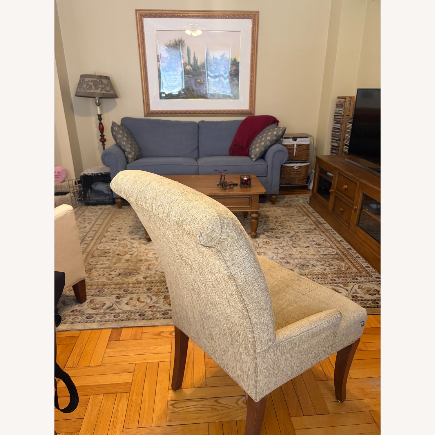 Ethan Allen Verlaine Gold Fabric Accent Chair - image-2