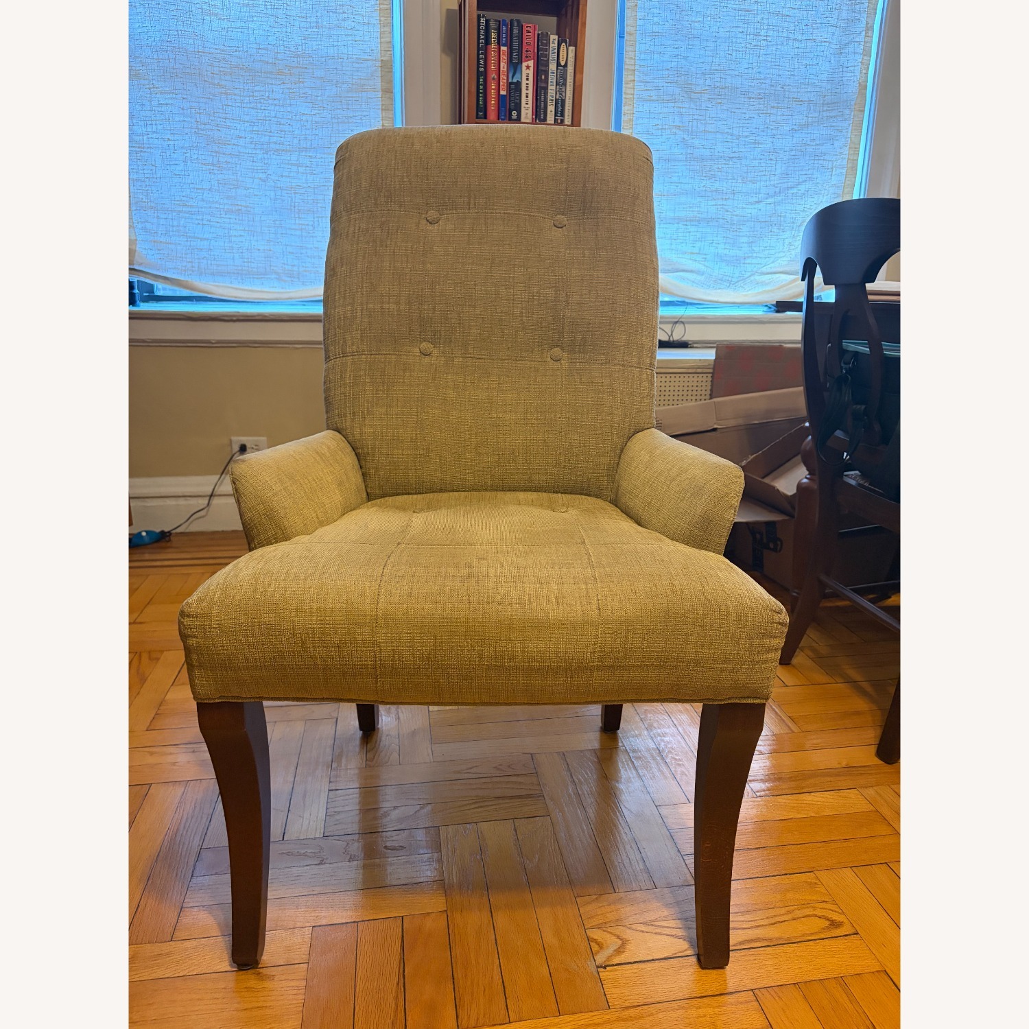 Ethan Allen Verlaine Gold Fabric Accent Chair - image-1